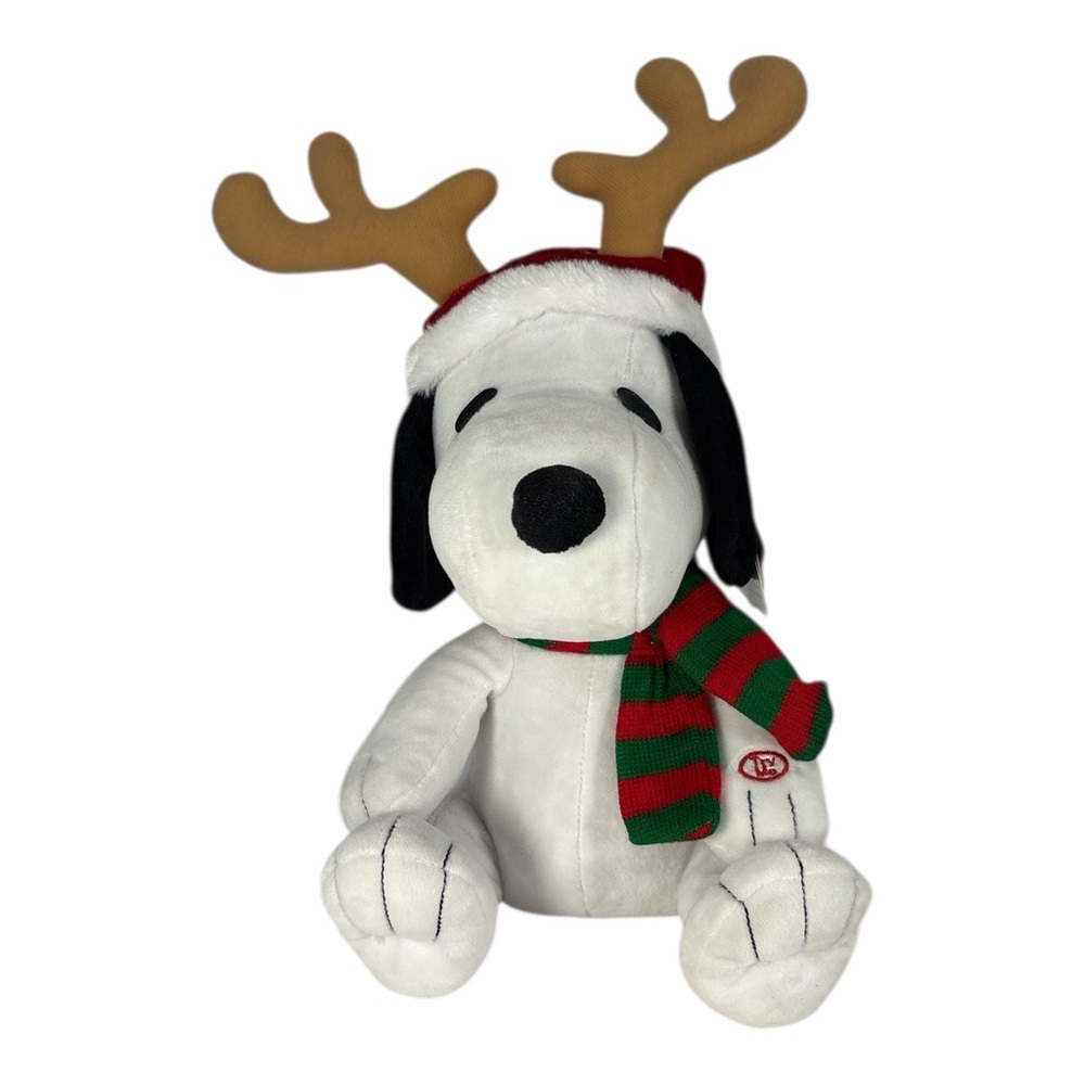 Gemmy Musical Dancing Snoopy Christmas Plush 2015 Peanuts Antlers Santa Works